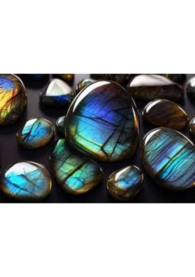 Sidharth Gems 11.25 Ratti 10.50 Ct.Labradorite Stone Original and Certified Morpankhi Gemstone Labradorite Stone - Indya