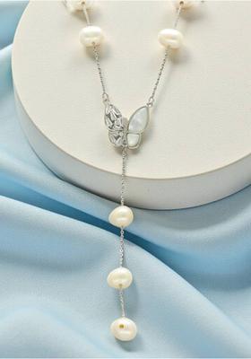 Fluttering Moon-Drop Pearl Necklace Pearl Alloy Necklace
