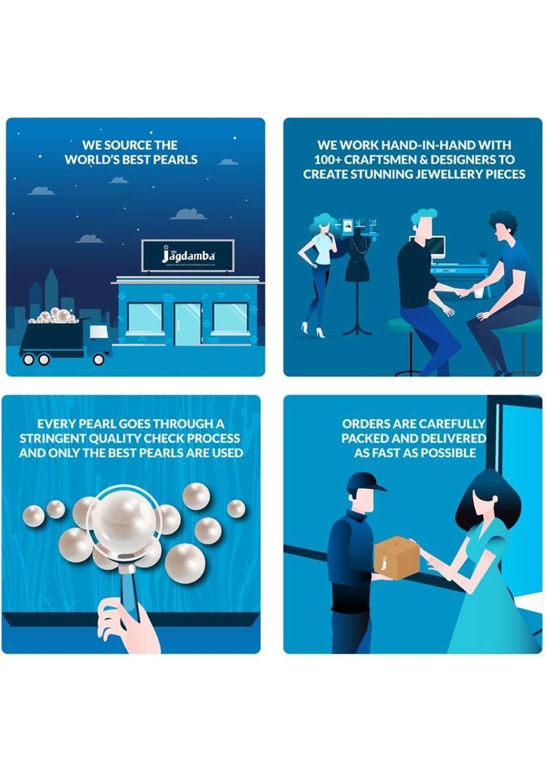 Fluttering Moon-Drop Pearl Necklace Pearl Alloy Necklace - Indya