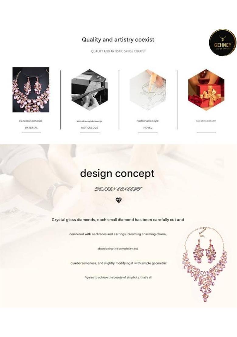 Stainless Steel Gold-plated Pink Jewel Set  (Pack of 2) - Indya