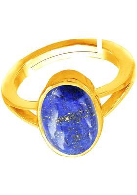 6.00 Ratti / 5.45 Carat Blue Lajward Stone Ring Brass Lapis Lazuli Gold Plated Ring