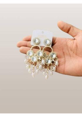 Traditional Gold Plated Kundan Stone Multi Earrings for Girls & Women Beads Alloy Jhumki Earring