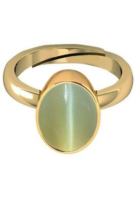 7.25 Ratti Natural Lehsuniya Cats Eye Gemstone Brass Cat