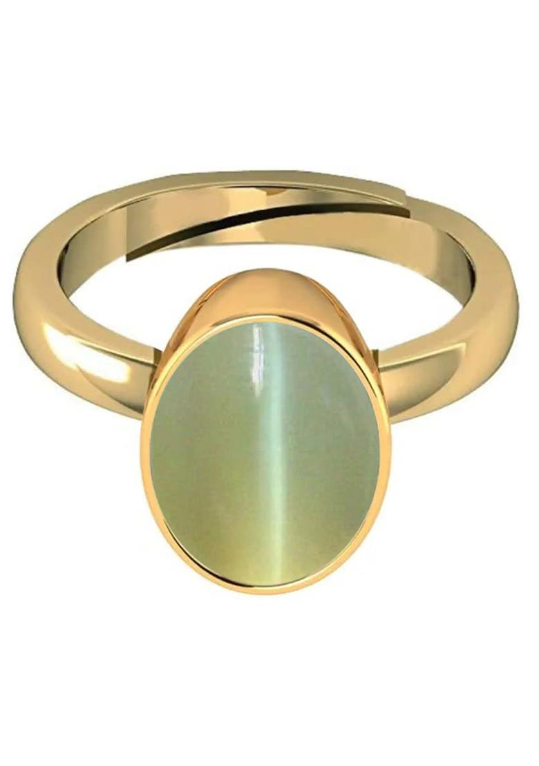 7.25 Ratti Natural Lehsuniya Cats Eye Gemstone Brass Cat