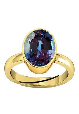 14.25 Ratti Alexandrite Gemstone Ring Brass Alexandrite Rhodium Plated Ring