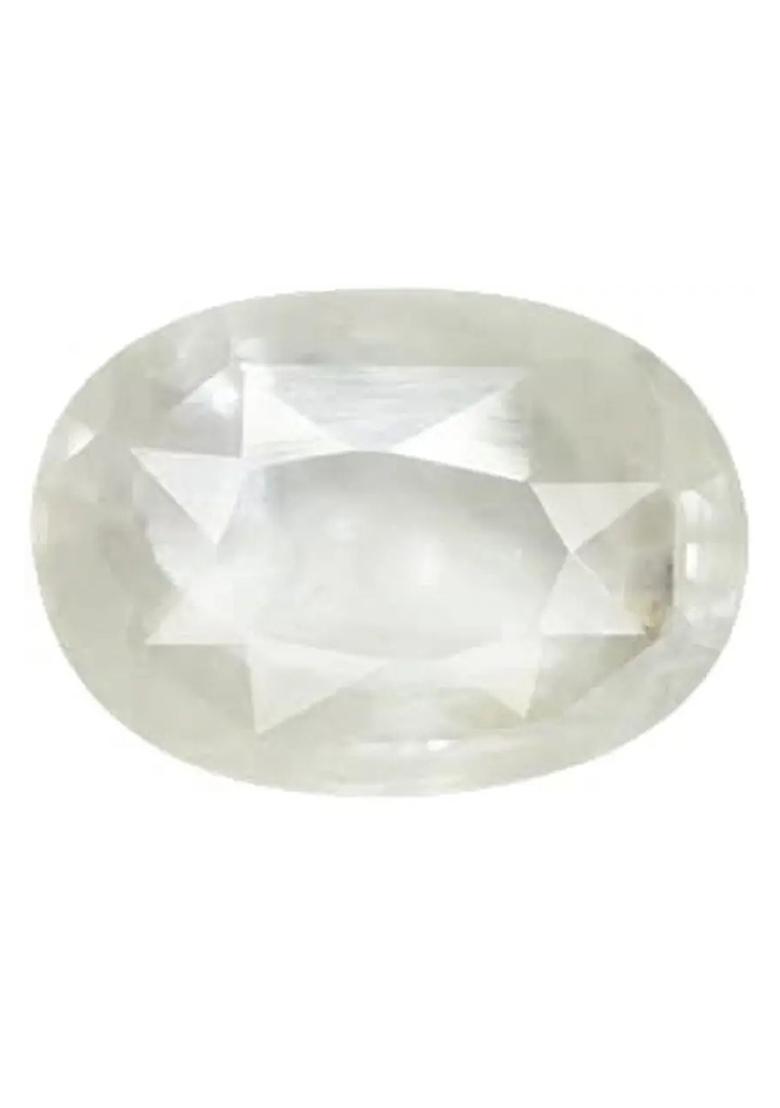 MARATNA 13.25 Ratti White Sapphire Stone Safed Pukhraj Gemstone For Men and Women Sapphire Stone - Indya