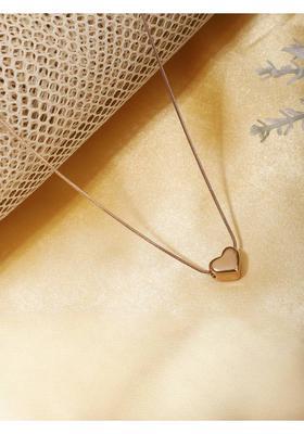 Rose Gold heart shaped pendant chain for Girls Women Gold-plated Plated Stainless Steel Chain