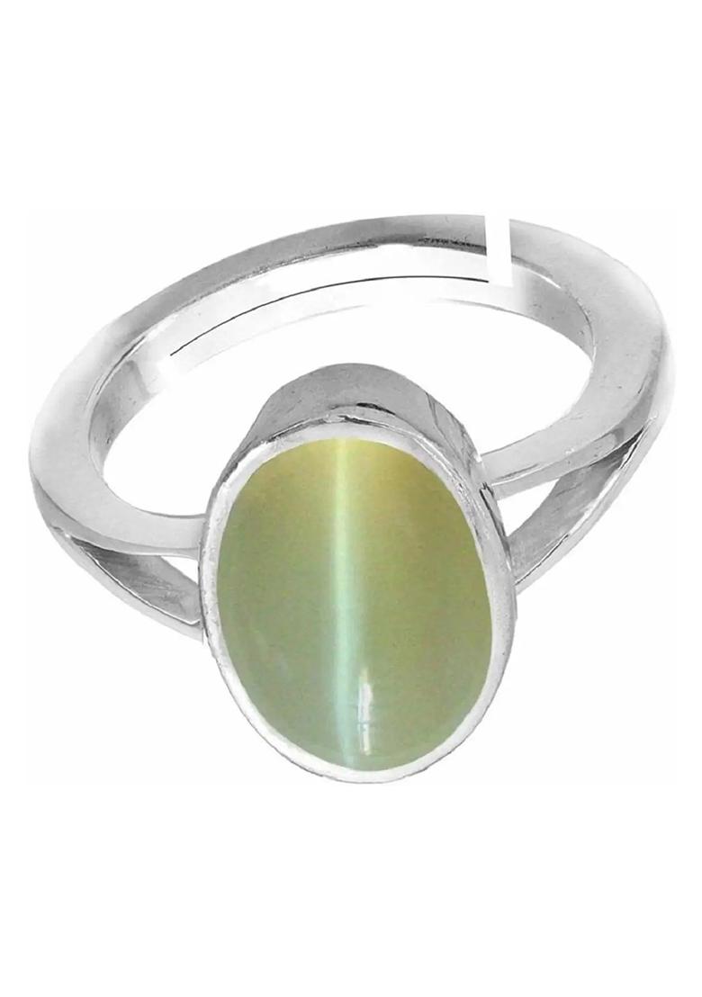 Shell Lehsuniya Cats Eye Stone Ashtadhatu Adjustable Ring 11.25 Ratti Metal Cat