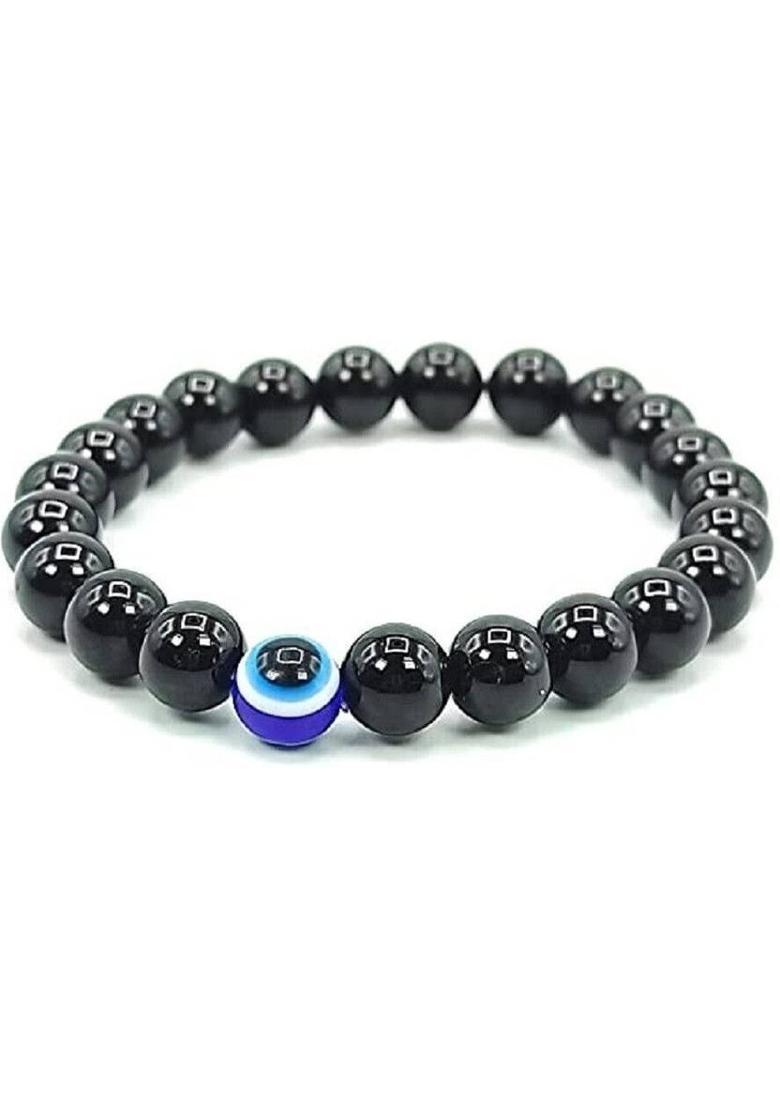 Evil Eye Beads, Agate, Crystal, Jade, Quartz Bracelet - Indya