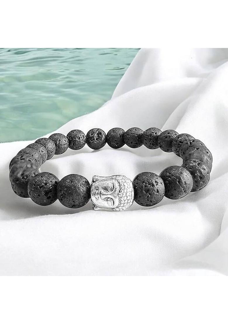Lava Beads, Crystal Bracelet - Indya