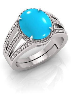 3.25 Ratti To 21.25 Ratti firoza Stone Silver Plated Ring With Lab Certificate Brass Turquoise Silver Plated Ring