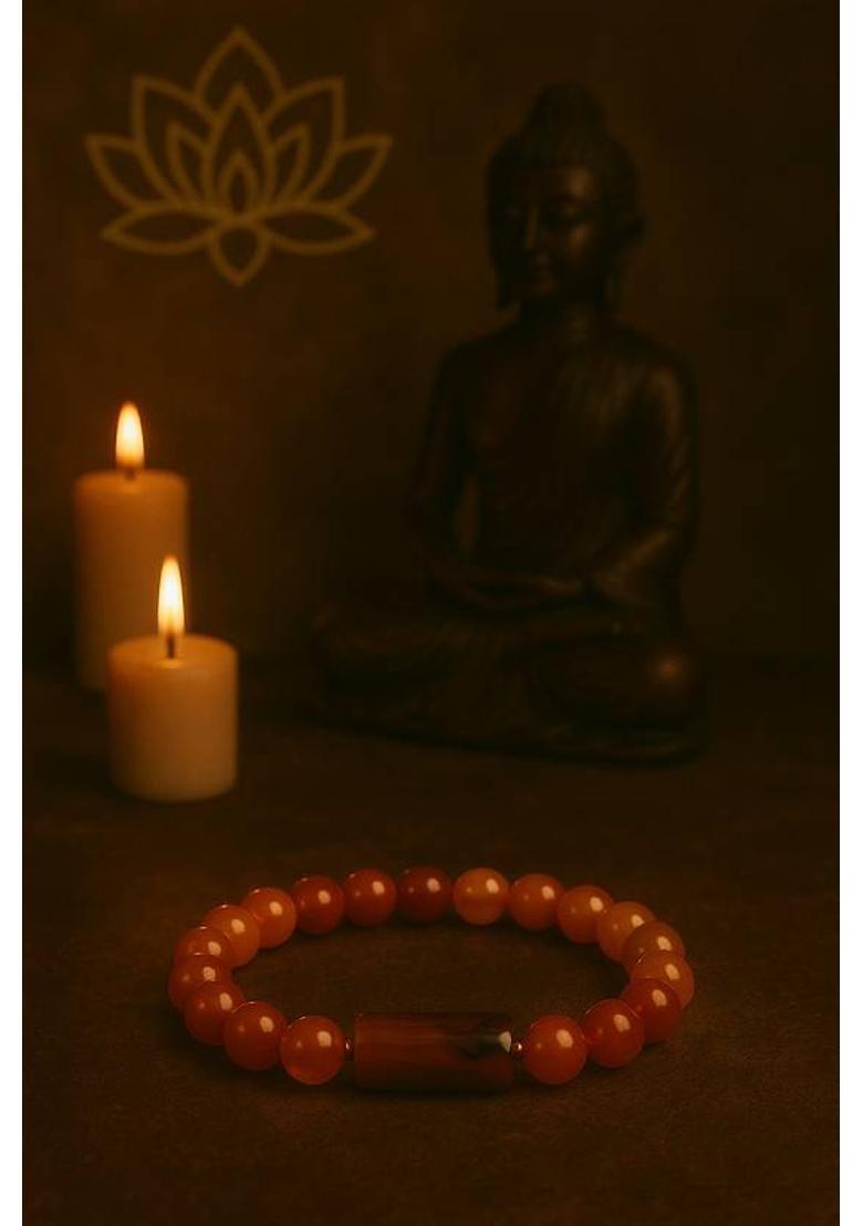 Crystal, Red Beads, Agate, Crystal, Jade, Quartz Bracelet - Indya