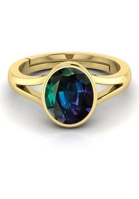 14.25 Ratti Alexandrite Gemstone Ring Brass Alexandrite Rhodium Plated Ring