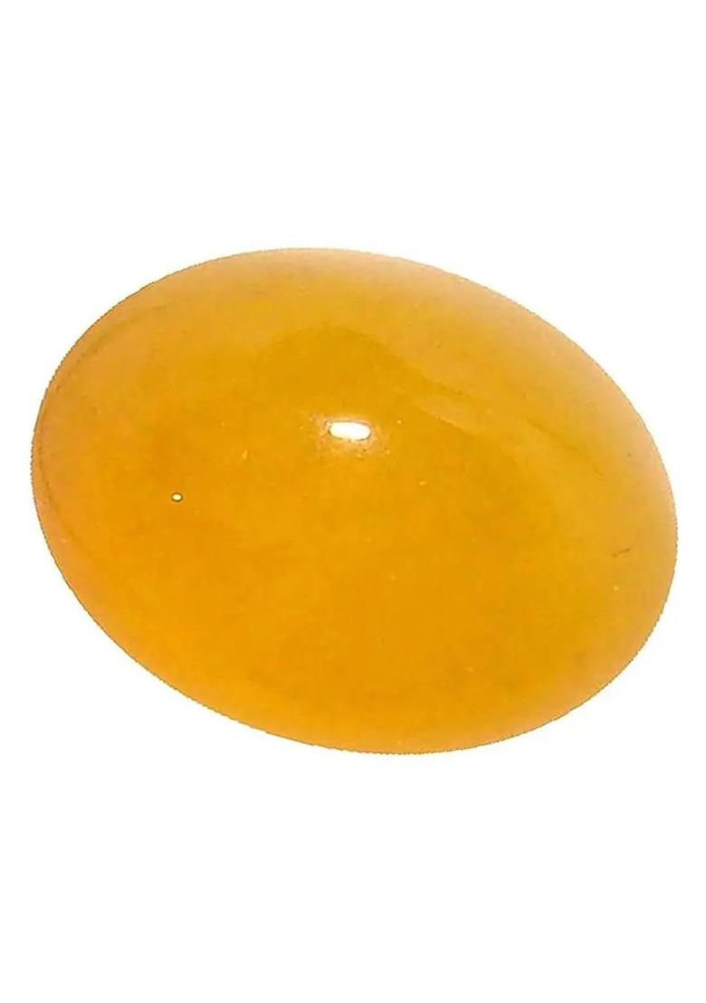 MARATNA 7.25 Ratti Natural Yellow Hakik Gemstone Certified Stone for Men and Women Agate Stone - Indya