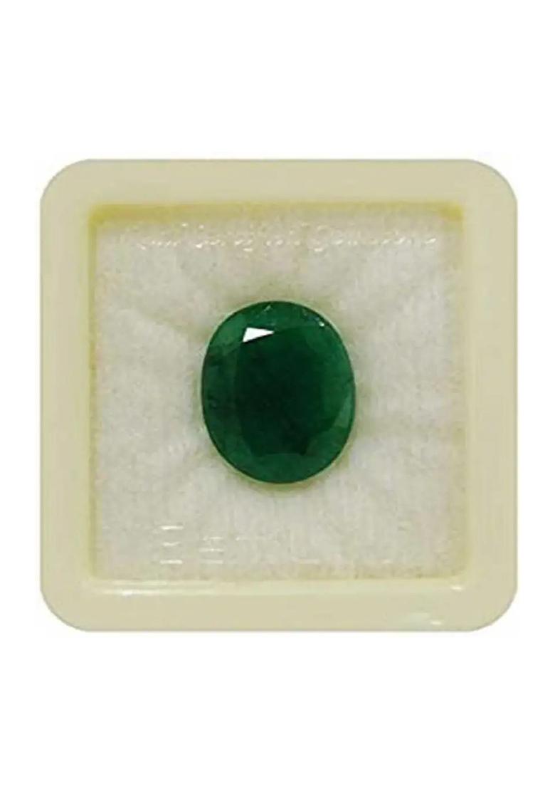 Gems Jewels Online Gems Jewels Online Loose 5.50 Carat Certified Natural Colombian Emerald - Panna Stone Emerald Stone - Indya