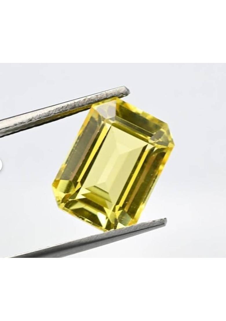 JEMSPRIME 7.25 Ratti - 6.45 Carat Ceylone Yellow Sapphire Gemstone Original Certified Sapphire Stone - Indya