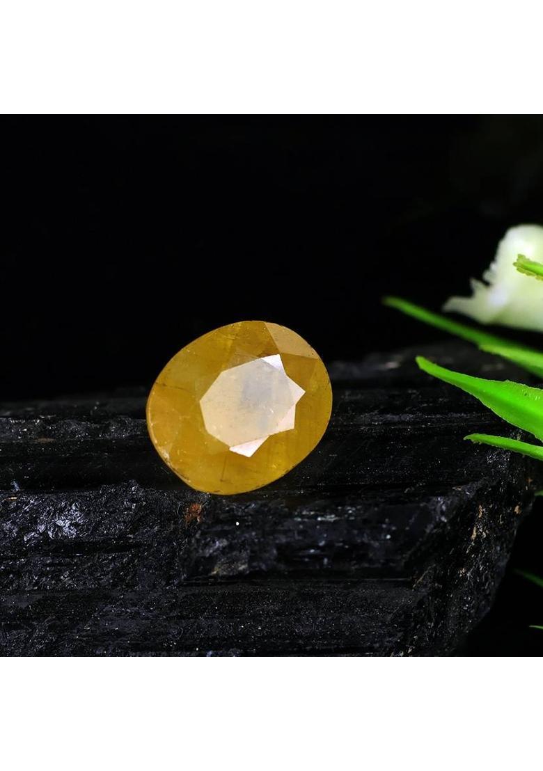 REIKI CRYSTAL PRODUCTS Yellow Cut Natural Sapphire Gemstone  (6 carat) - Indya