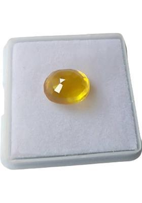 6.25 Ratti Yellow Sapphire (Pukhraj) Natural Gemstone with Certificate Lucky Sapphire Stone Ear Thread