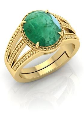 6.25 ratti Panna (emerald) Original Certificate Gold plated Ring Lab certificate Brass, Metal Gold Plated Ring