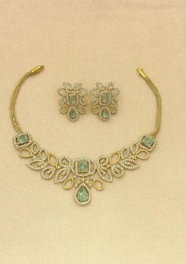 Alloy Green Jewel Set  (Pack of 1) - Indya