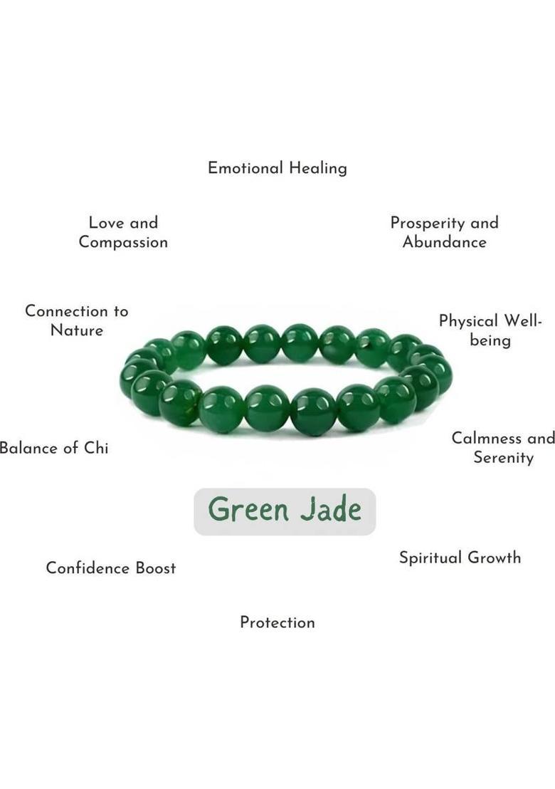 Green Jade Beads, Agate, Crystal, Jade, Quartz Bracelet - Indya