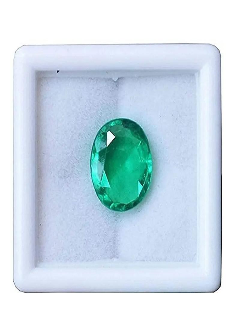 Gems Jewels Online Gems Jewels Online Loose 5.50 Carat Certified Natural Colombian Emerald - Panna Stone Emerald Stone - Indya
