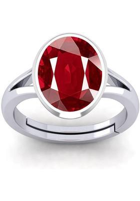 7.25 Ratti Created Ruby Manik Gemstone Gold Plated Ring for Women