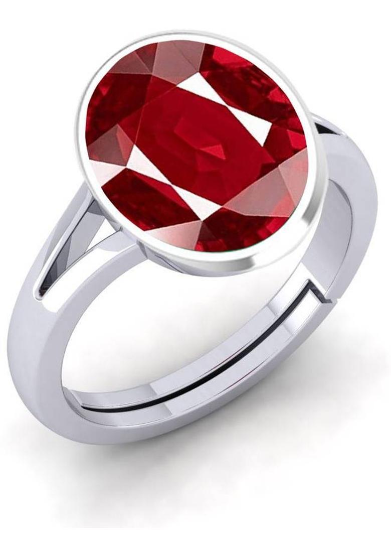 7.25 Ratti Created Ruby Manik Gemstone Gold Plated Ring for Women