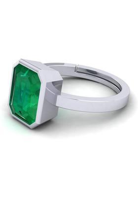 4.25 Ratti Emerald Panna Gemstone Ring A1 Quality Wiith Lab Certified Stone Emerald Brass Plated Ring