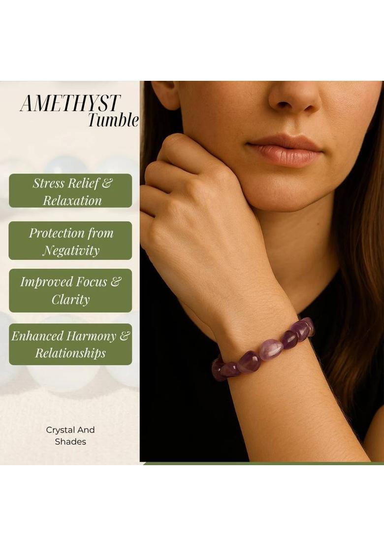 Amethyst, Crystal Beads, Agate, Crystal, Jade, Quartz Bracelet - Indya