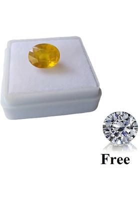 5.69 Ct. Yellow Sapphire (Pukhraj Stone) Natural Gemstone Certified Rashi Ratan Sapphire Stone Ear Thread