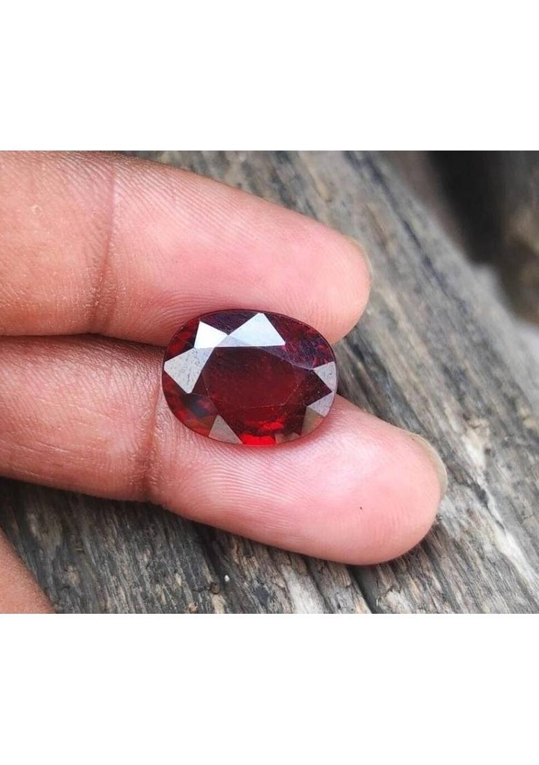 Garnet Gemstone Natural Certified (Gomed) Stone 9.25 Ratti Garnet Stone Ear Thread - Indya