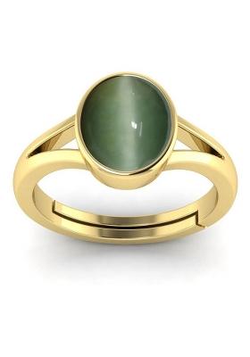 14.25 Ratti Natural Lehsuniya Cats Eye Gemstone Brass Cat