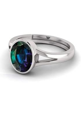 12.25 Ratti Alexandrite Gemstone Ring Shell Alexandrite Rhodium Plated Ring