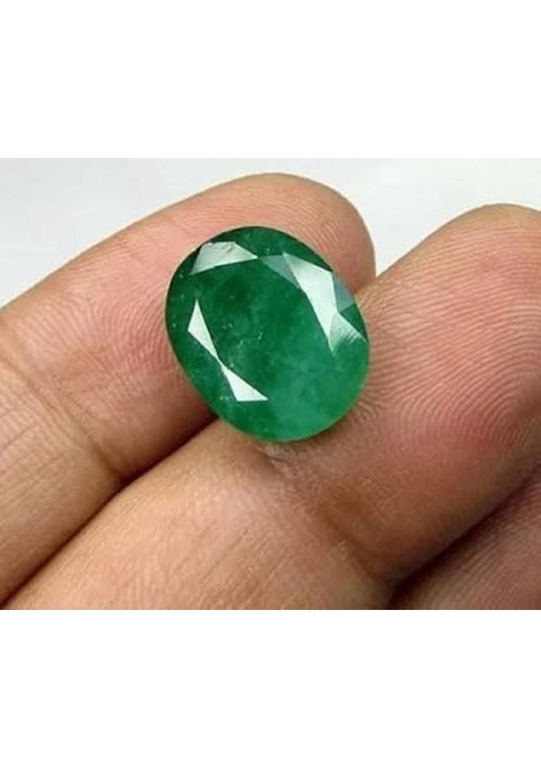 10.25 Ratti Carat Gemstone Created Certified Zambian Emerald/Panna Stone Stone Emerald Ring - Indya