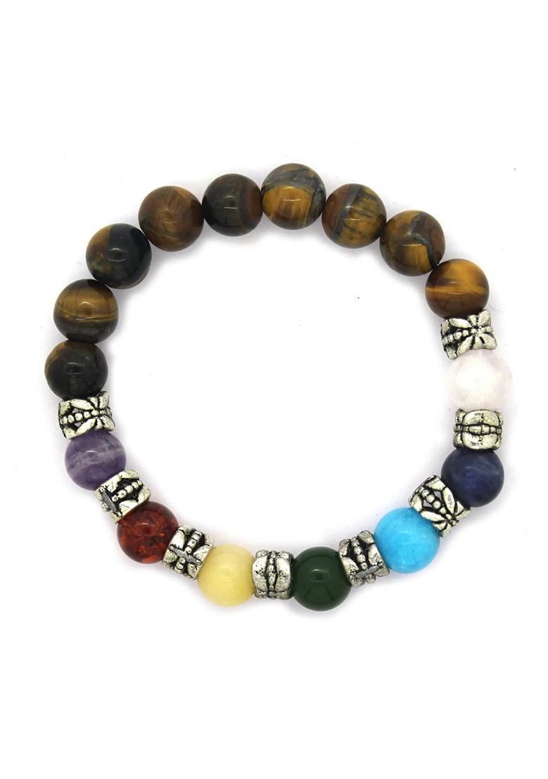 Alloy Agate, Amber, Jade, Quartz, Lapis Lazuli Bracelet - Indya