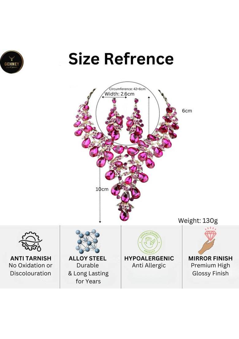 Stainless Steel Gold-plated Ruby Red Jewel Set  (Pack of 2) - Indya