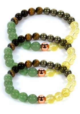 Stone, Crystal Beads Bracelet  (Pack of 3)