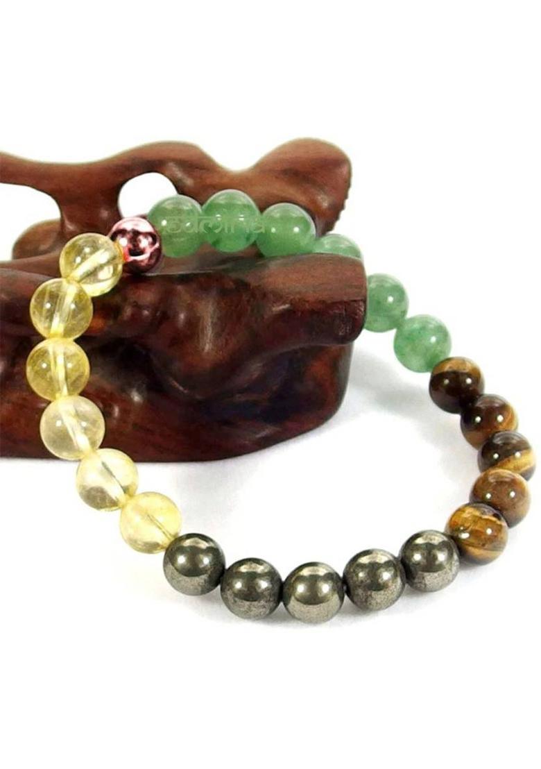 Stone, Crystal Beads Bracelet  (Pack of 3) - Indya