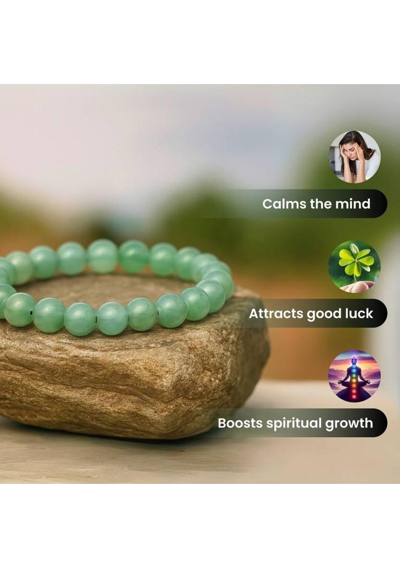 Stone, Green Jade Crystal Charm Bracelet - Indya