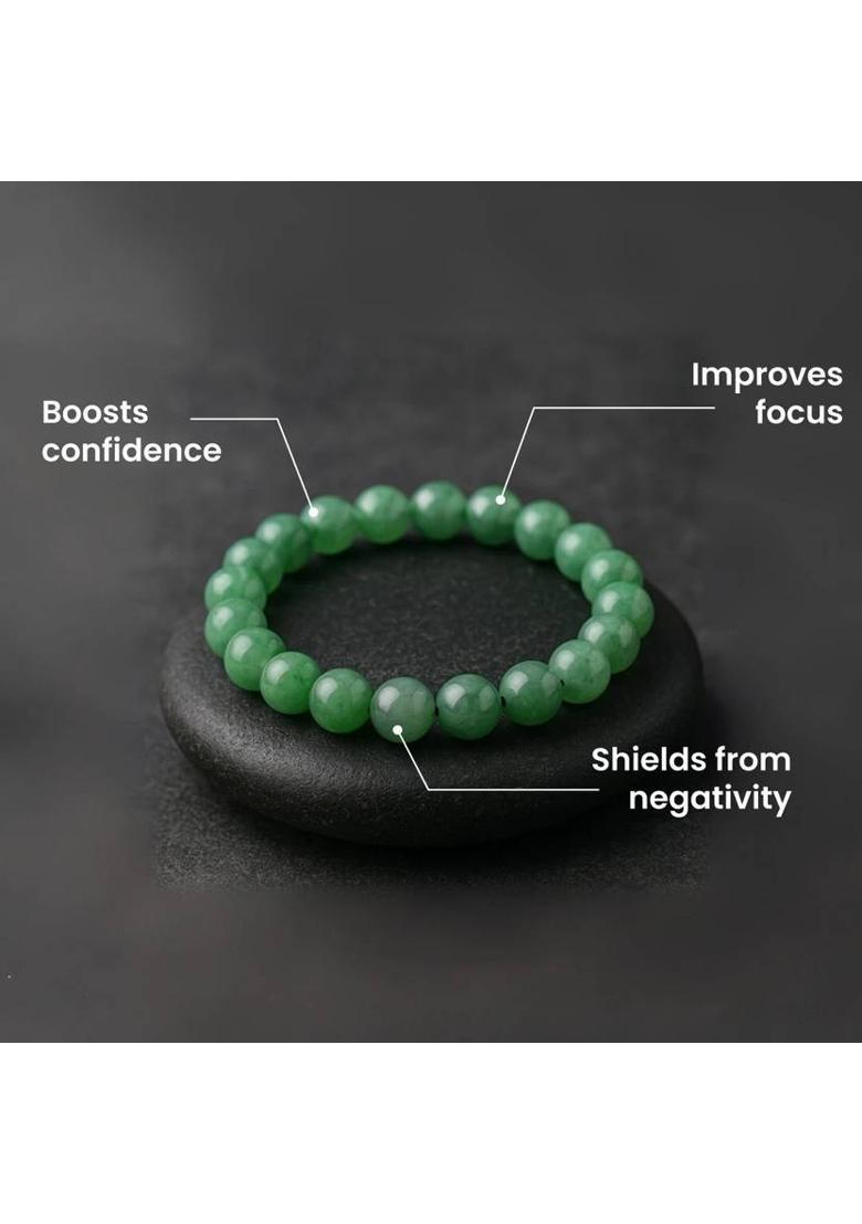 Stone, Green Jade Crystal Charm Bracelet - Indya