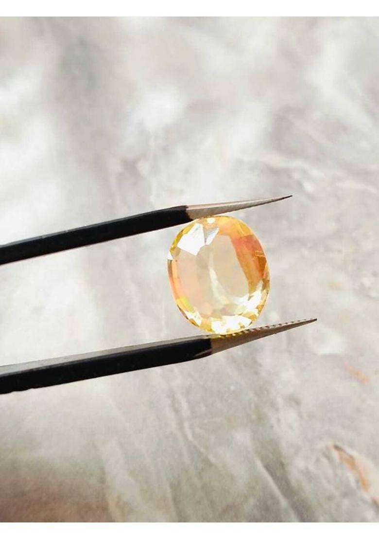 Vanishree World Yellow Sapphire Pukhraj 6.00 Ratti from Natural Original AAA++ Quality Sapphire Stone - Indya