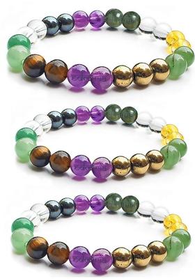 Stone, Crystal Beads Bracelet  (Pack of 3)