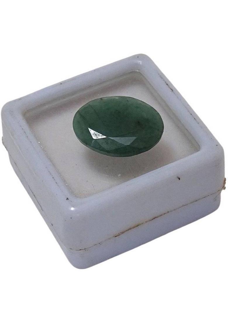 Sahiba Gems Green Cut Natural Emerald Gemstone  (5.65 carat) - Indya