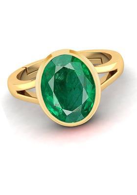 9.25 Ratti Created Emerald Panna Gemstone Adjustable Ring for Men