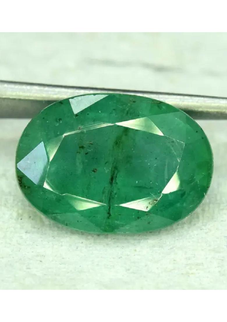 Gems Jewels Online Gems Jewels Online Loose 7.25 Carat Certified Natural Colombian Emerald - Panna Stone Onyx Stone - Indya