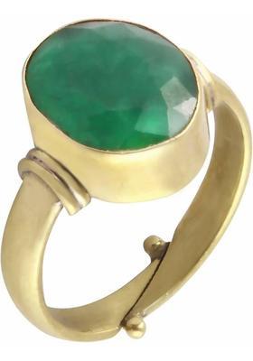 5.25 Ratti Emerald ( Panna Stone ) Adjustable Ring |100% Original Lab Certified Gemstone Emerald (Panna) For Men & Women Alloy Emerald Copper Plated Ring