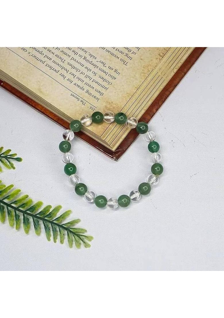 Green Aventurine Beads, Crystal Bracelet - Indya