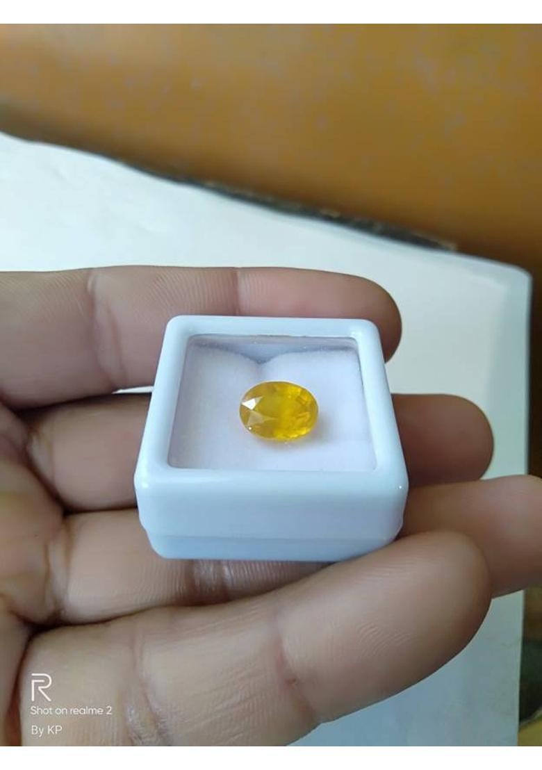 Aanya Jewels 7.25 Ratti Yellow Sapphire Original (Pukhraj) Rashi Ratan Gemstone Sapphire Stone - Indya