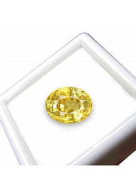 Aanya Jewels 7.25 Ratti Untreated Ceylone Yellow Sapphire (Pukhraj Stone) Original Certified Sapphire Stone